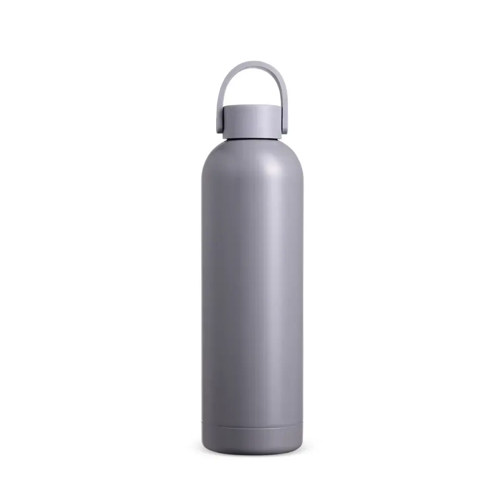 Garrafa Térmica Inox 750ml com Alça Emborrachada personalizada cinza