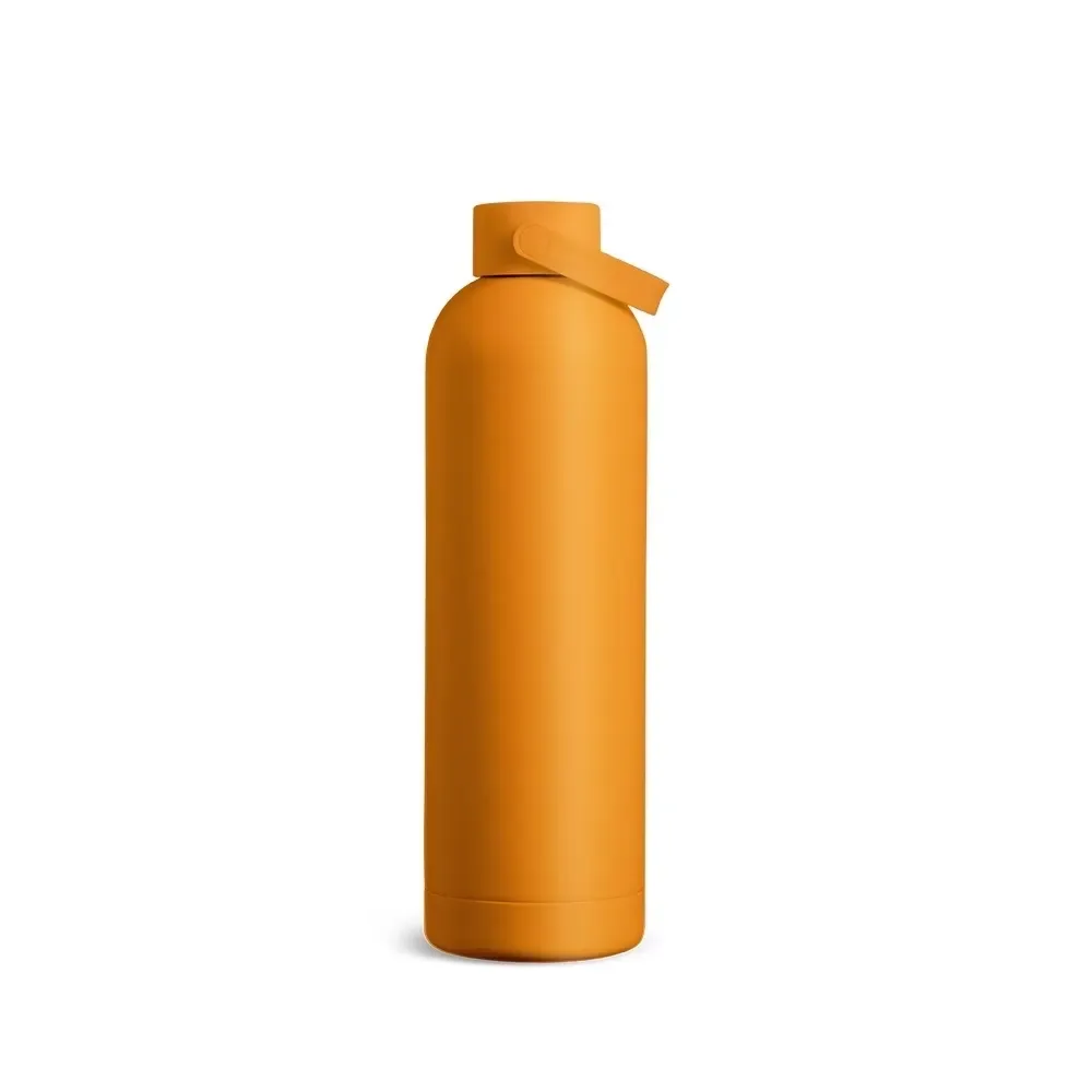 Garrafa Térmica Inox 750ml com Alça Emborrachada personalizada laranja