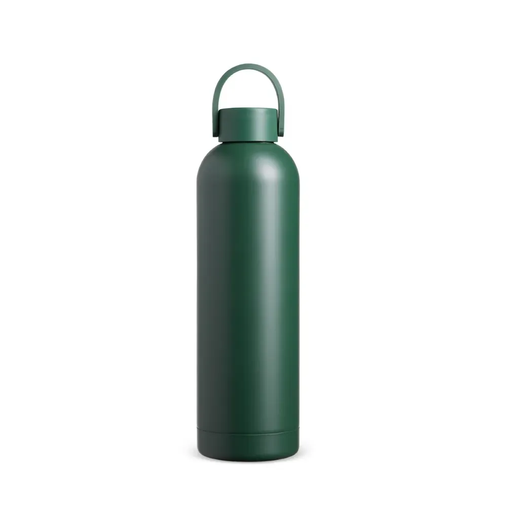 Garrafa Térmica Inox 750ml com Alça Emborrachada personalizada verde