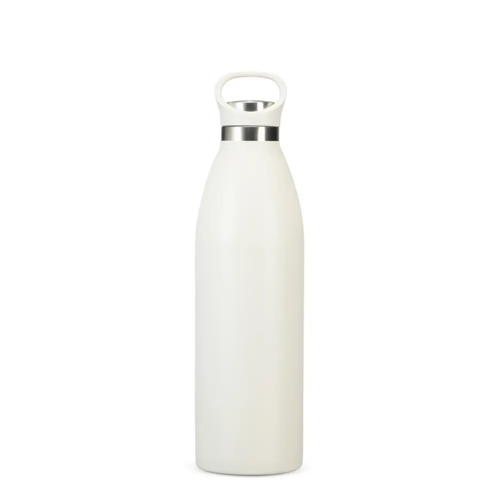 Garrafa Térmica Inox 750ml com Alça Fixa personalizada branca