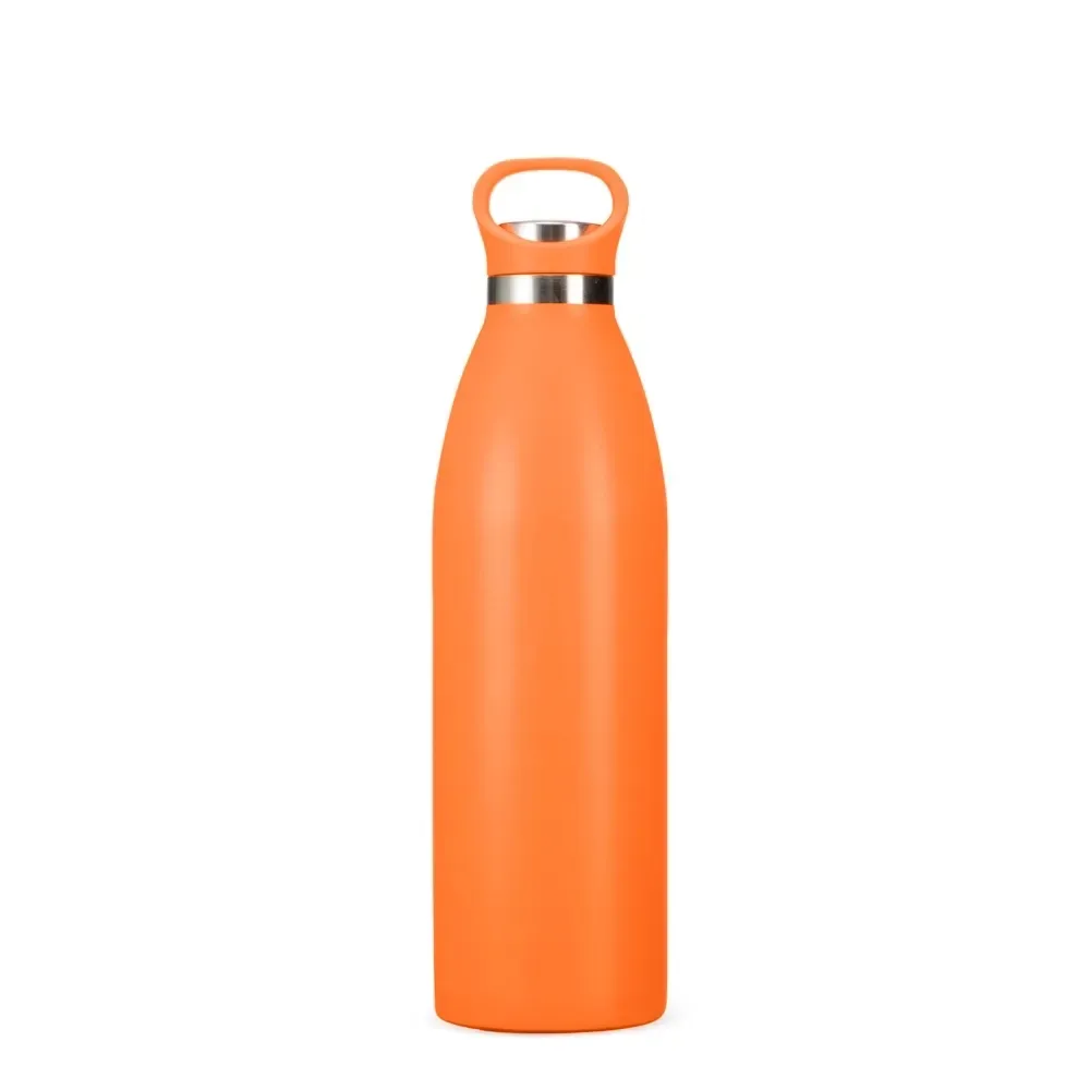 Garrafa Térmica Inox 750ml com Alça Fixa personalizada laranja