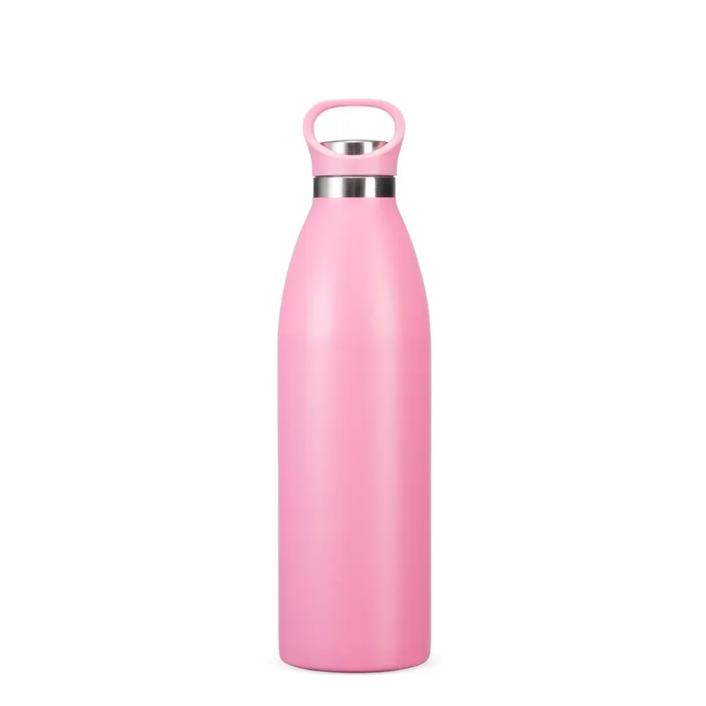 Garrafa Térmica Inox 750ml com Alça Fixa personalizada rosa