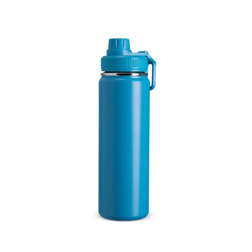 Garrafa Térmica Inox 750ml Alça Retangular personalizada azul