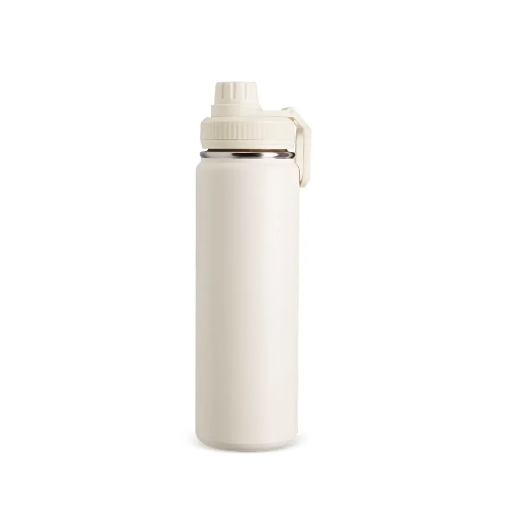 Garrafa Térmica Inox 750ml Alça Retangular personalizada branca