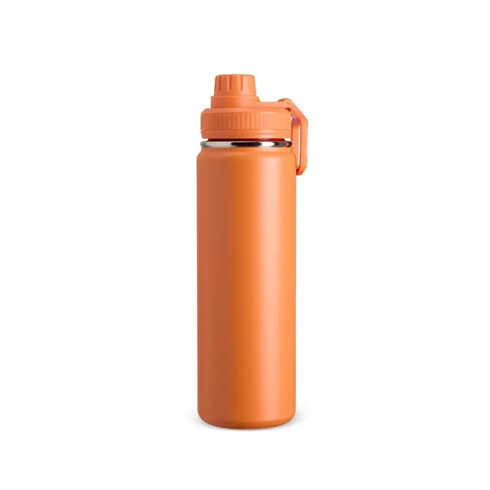 Garrafa Térmica Inox 750ml Alça Retangular personalizada laranja