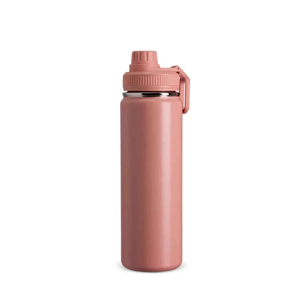 Garrafa Térmica Inox 750ml Alça Retangular personalizada rosa