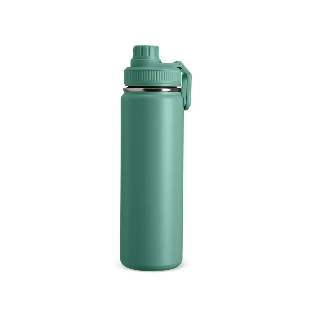 Garrafa Térmica Inox 750ml Alça Retangular personalizada verde