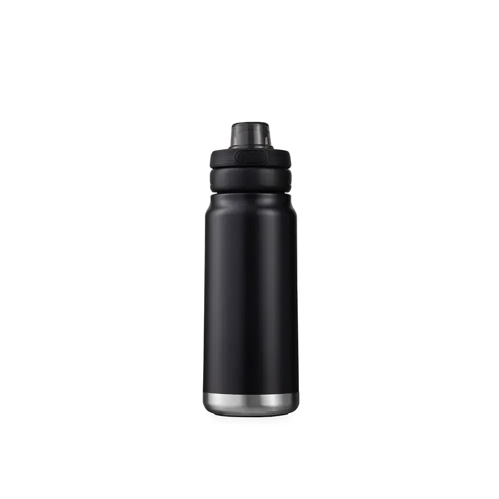 Garrafa Térmica Inox 750ml Bocal Duplo personalizada preta