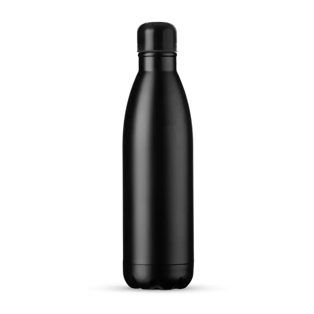 Garrafa Térmica Inox 750ml Acabamento Fosco personalizada preta