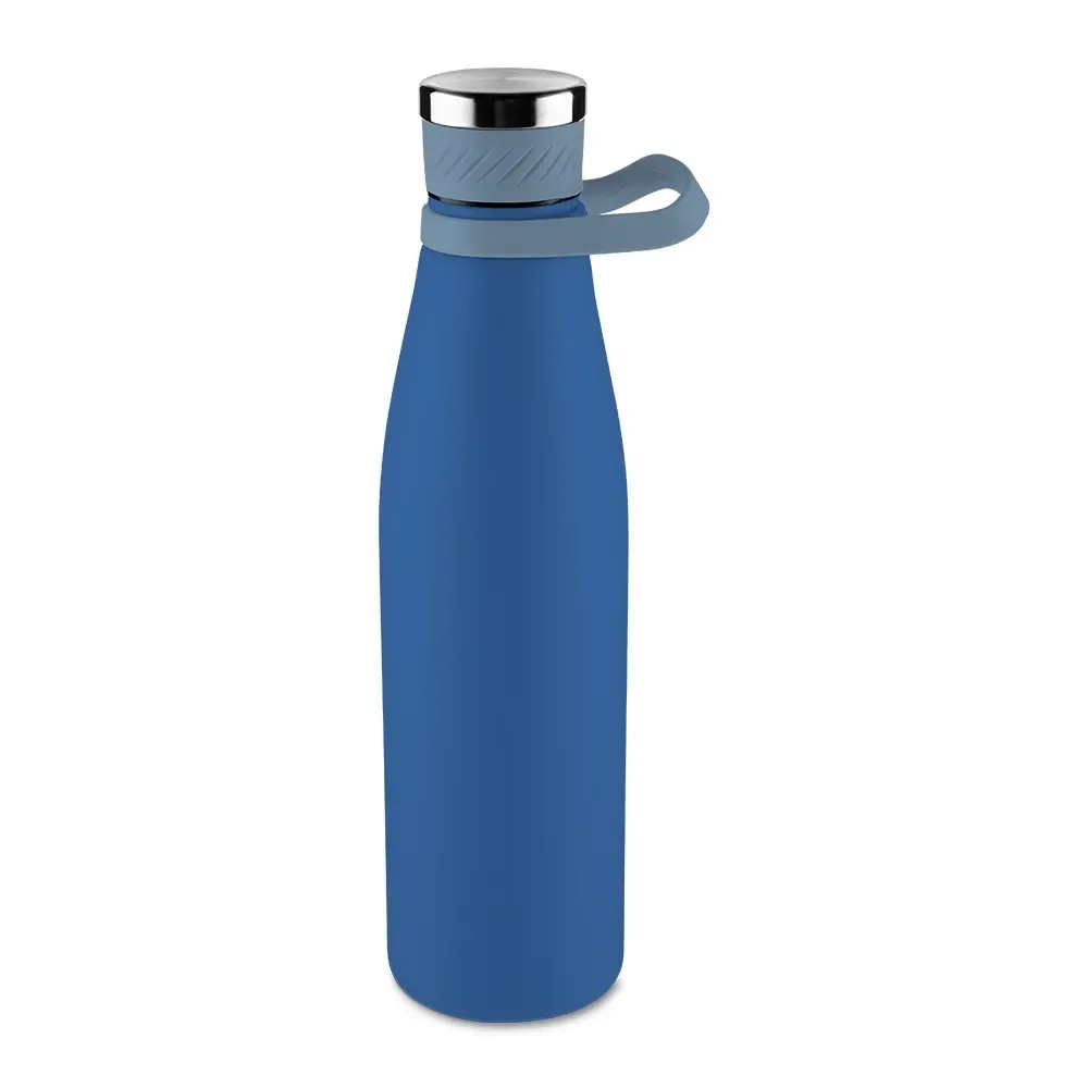 Garrafa Térmica Inox 750ml Revestimento em Silicone personalizada azul