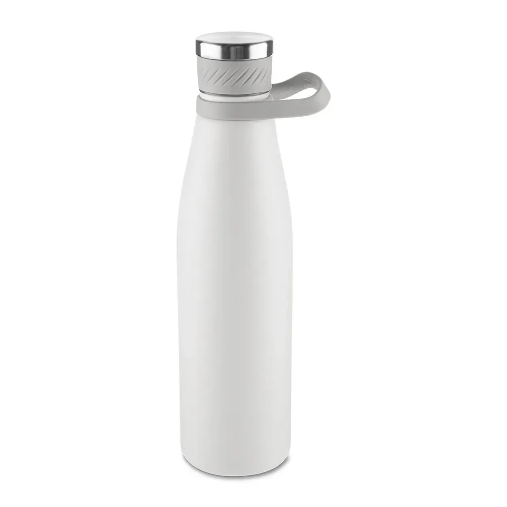 Garrafa Térmica Inox 750ml Revestimento em Silicone personalizada cinza