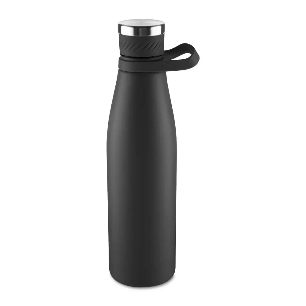 Garrafa Térmica Inox 750ml Revestimento em Silicone personalizada preta