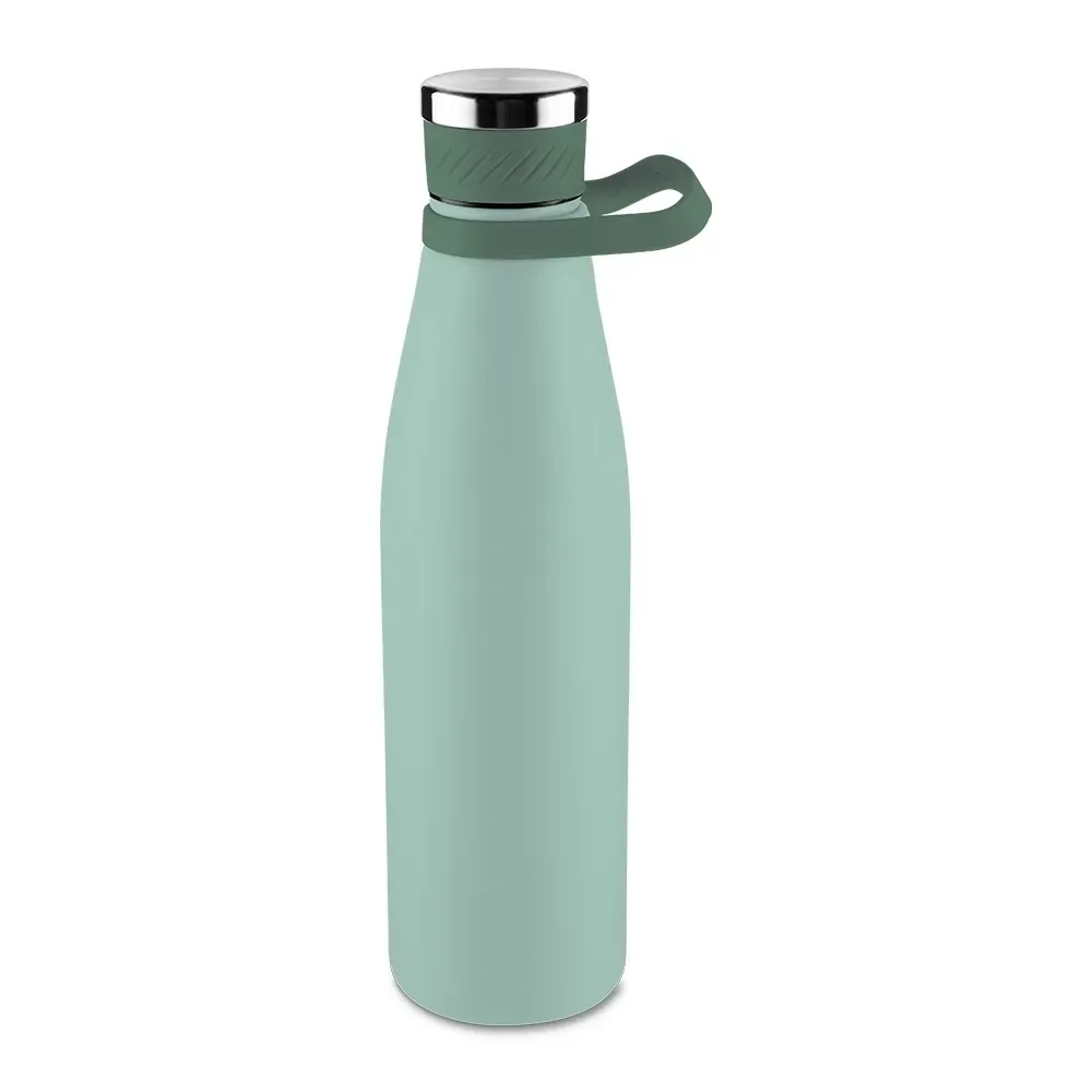 Garrafa Térmica Inox 750ml Revestimento em Silicone personalizada verde