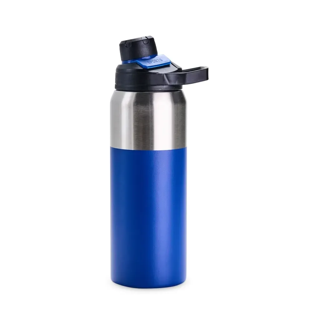 Garrafa Térmica Inox 750ml Tampa Magnética personalizada azul