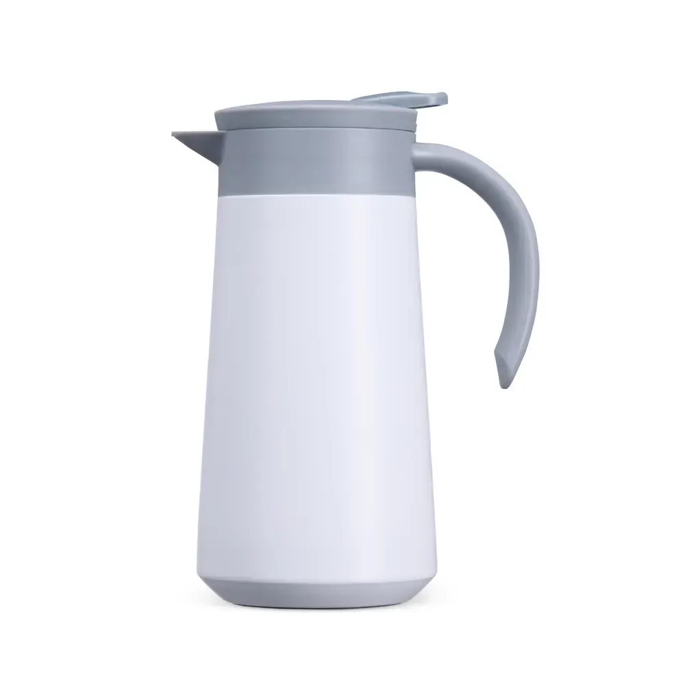 Garrafa térmica inox 800ml tampa com alavanca personalizada branca