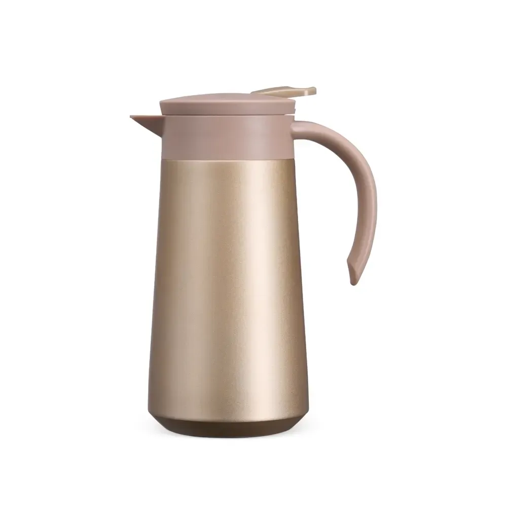 Garrafa térmica inox 800ml tampa com alavanca personalizada dourada