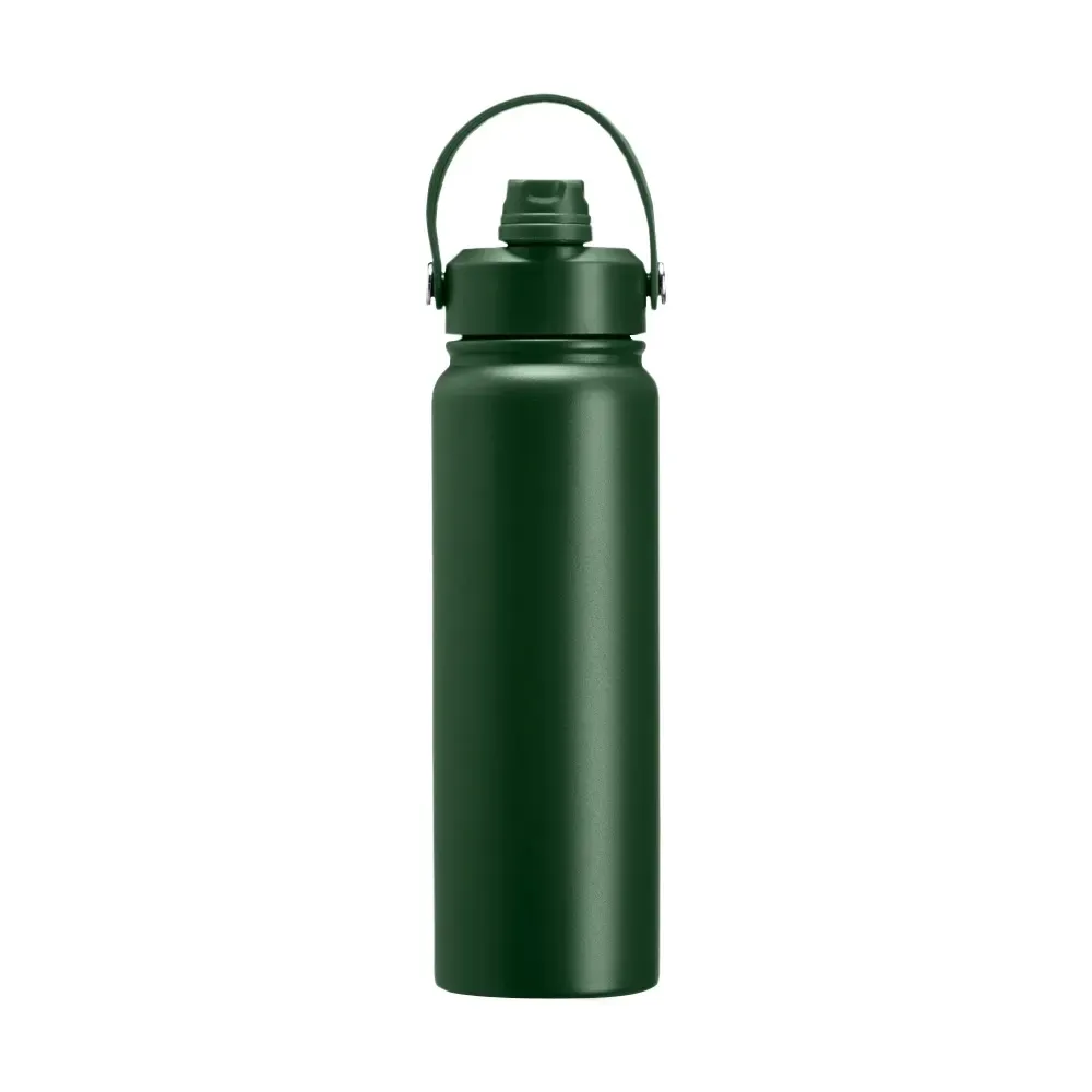 Garrafa Térmica Inox 800ml Bico Flip personalizada verde