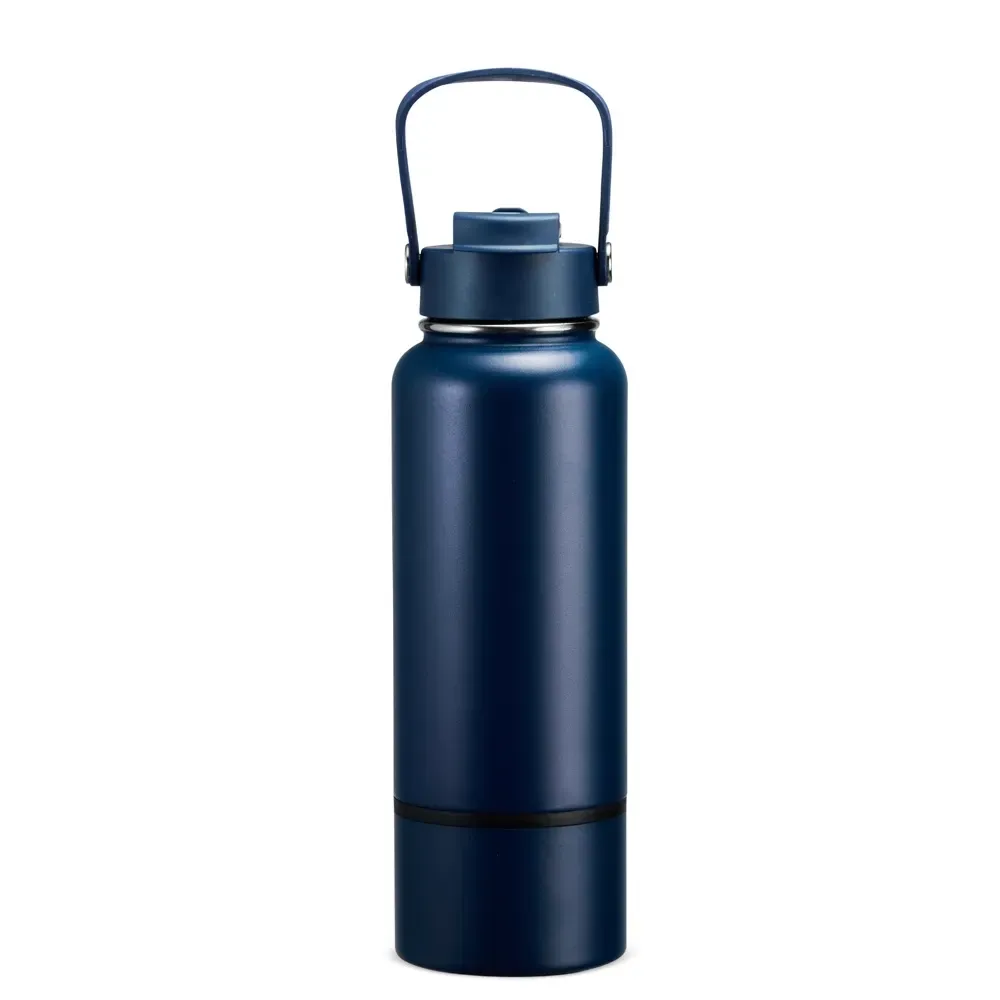 Garrafa Térmica Inox 800ml Fundo Removível personalizada azul