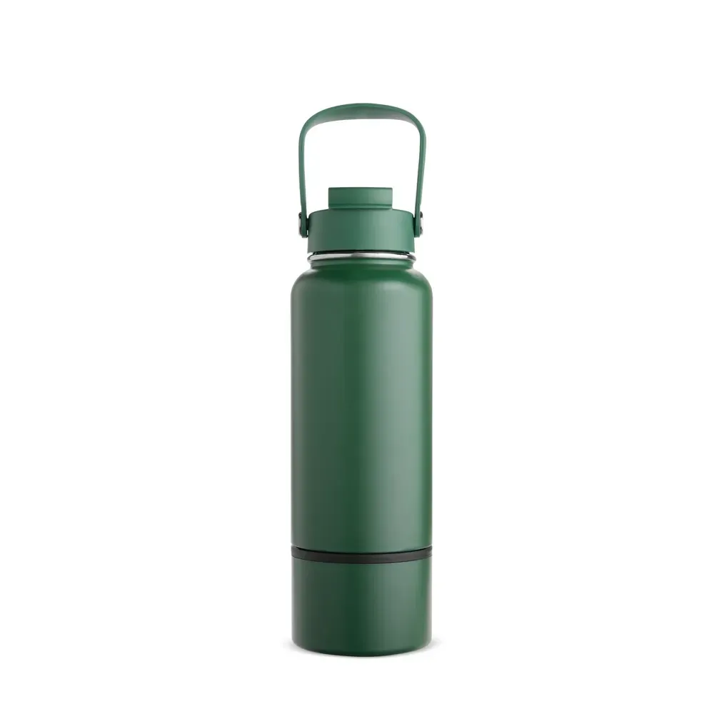 Garrafa Térmica Inox 800ml Fundo Removível personalizada verde