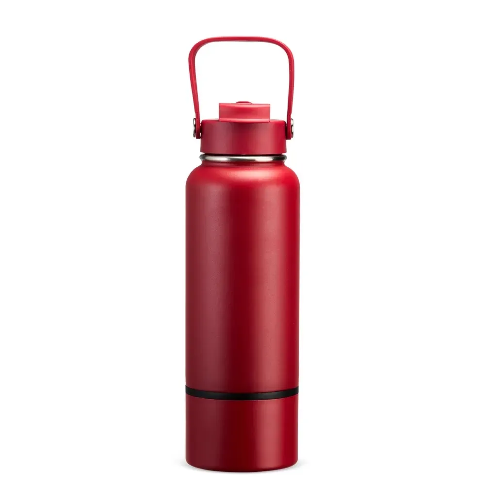 Garrafa Térmica Inox 800ml Fundo Removível personalizada vermelha