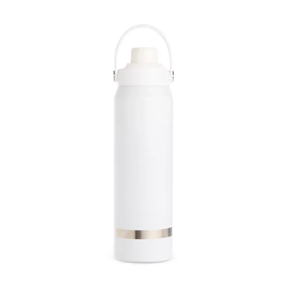 Garrafa Térmica Inox 800ml Protetor de Bocal personalizada branca