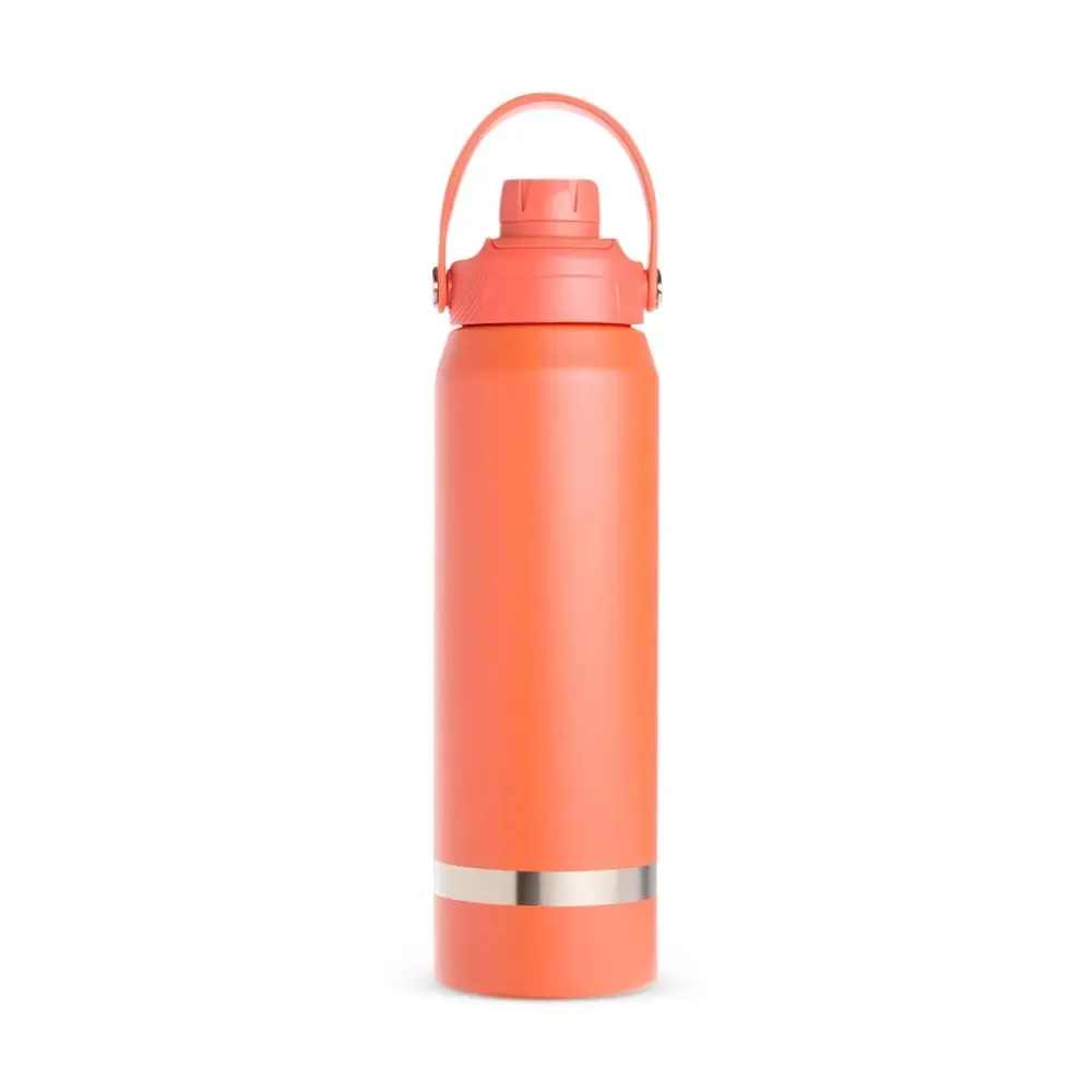 Garrafa Térmica Inox 800ml Protetor de Bocal personalizada laranja