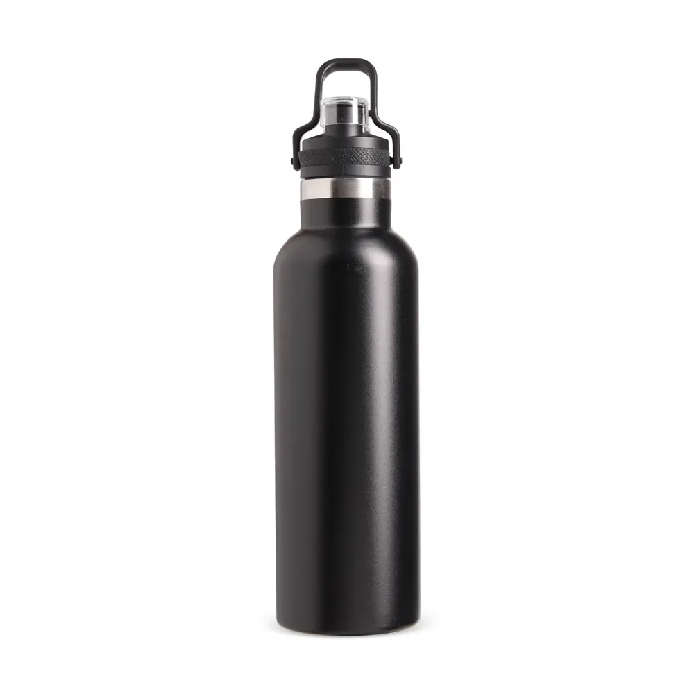 Garrafa Térmica Inox 800ml Trava na Alça personalizada preta