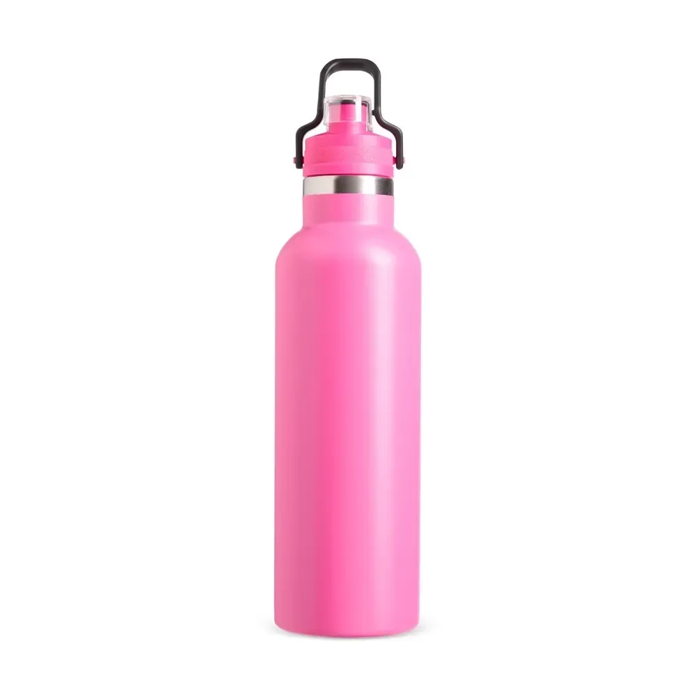 Garrafa Térmica Inox 800ml Trava na Alça personalizada rosa escuro