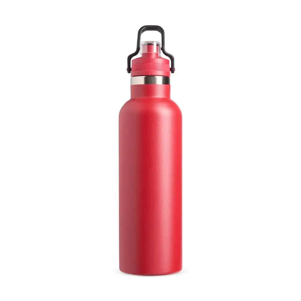 Garrafa Térmica Inox 800ml Trava na Alça personalizada vermelha