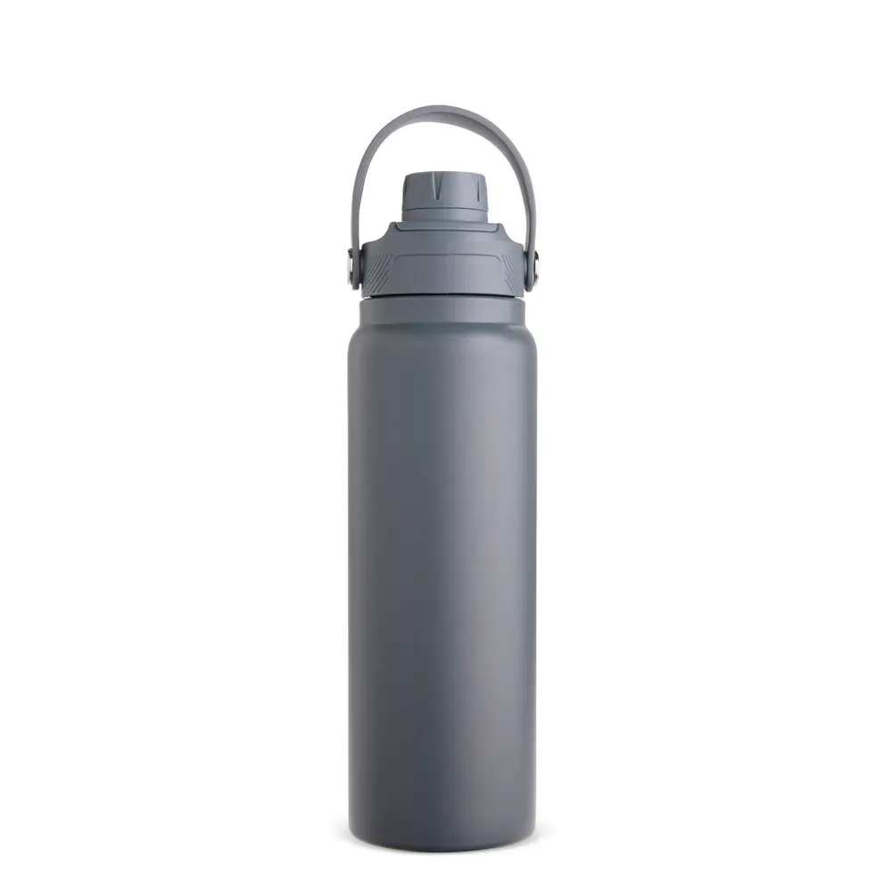 Garrafa Térmica Inox 800ml Vedação a Vácuo personalizada cinza escura