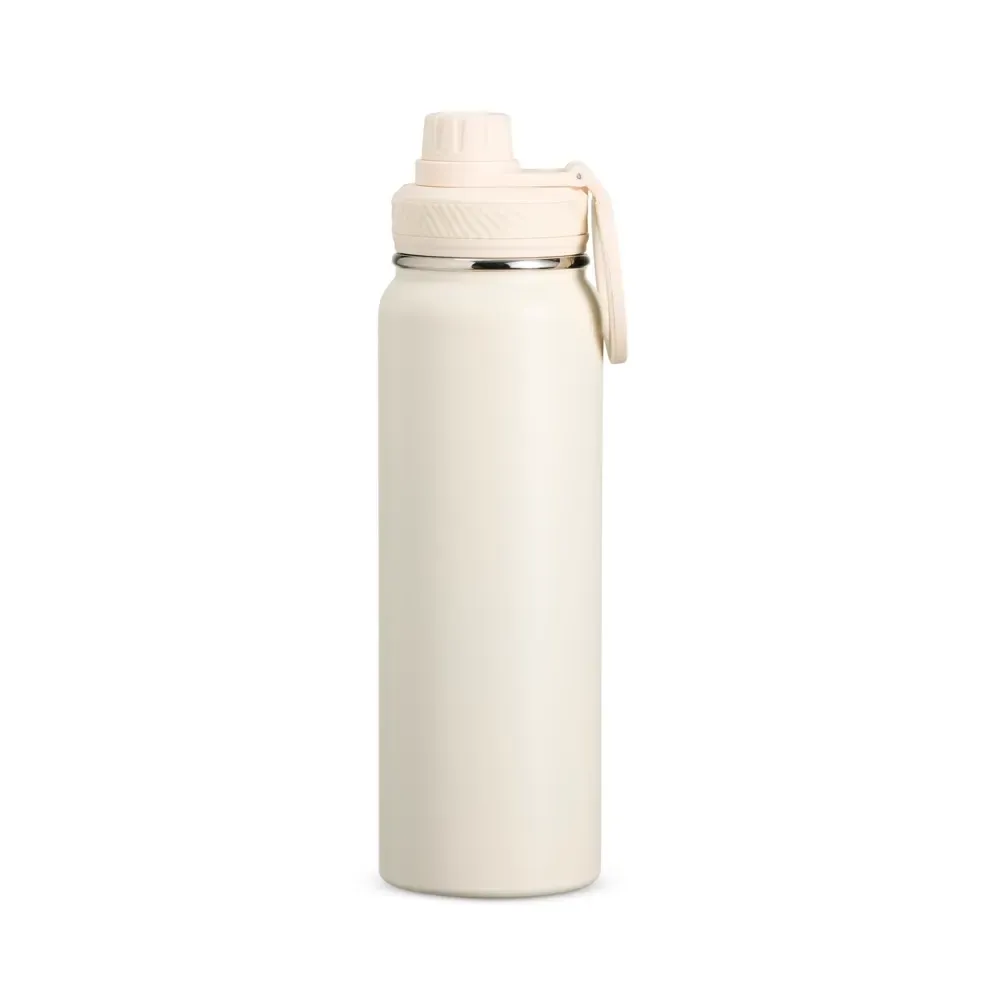 Garrafa Térmica Inox 850ml com Alça Magnética Tripé personalizada branca