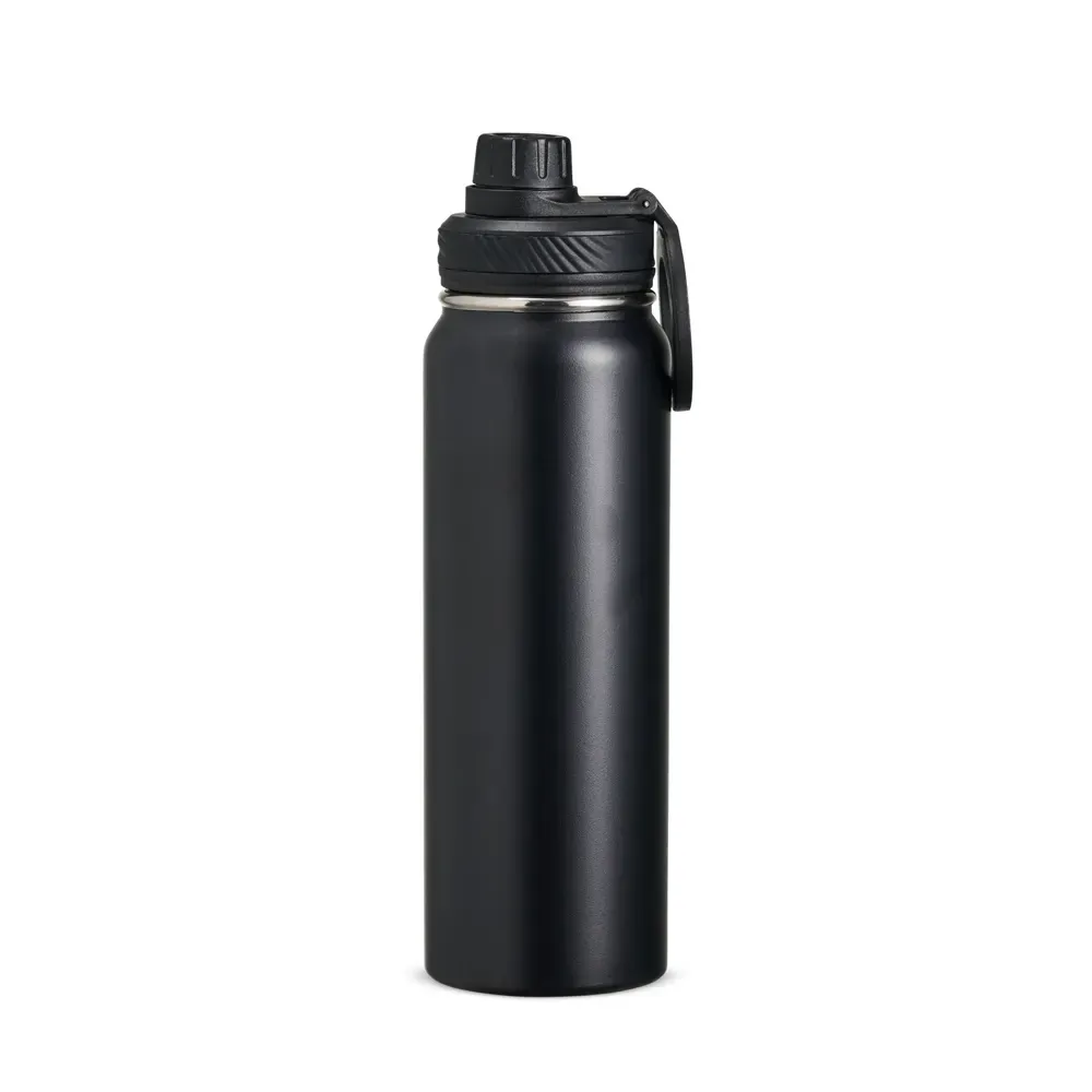 Garrafa Térmica Inox 850ml com Alça Magnética Tripé personalizada preta