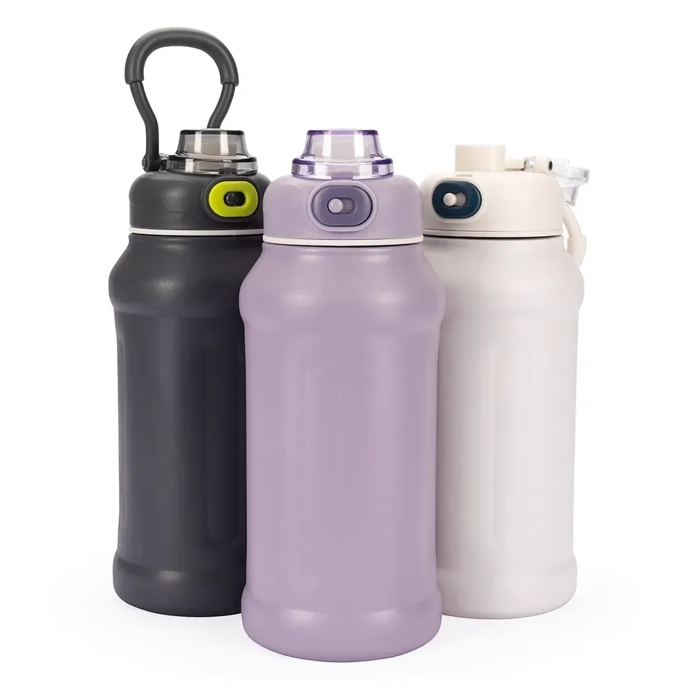 Garrafa Térmica Inox Esportiva 850ml com Canudo personalizada cinza