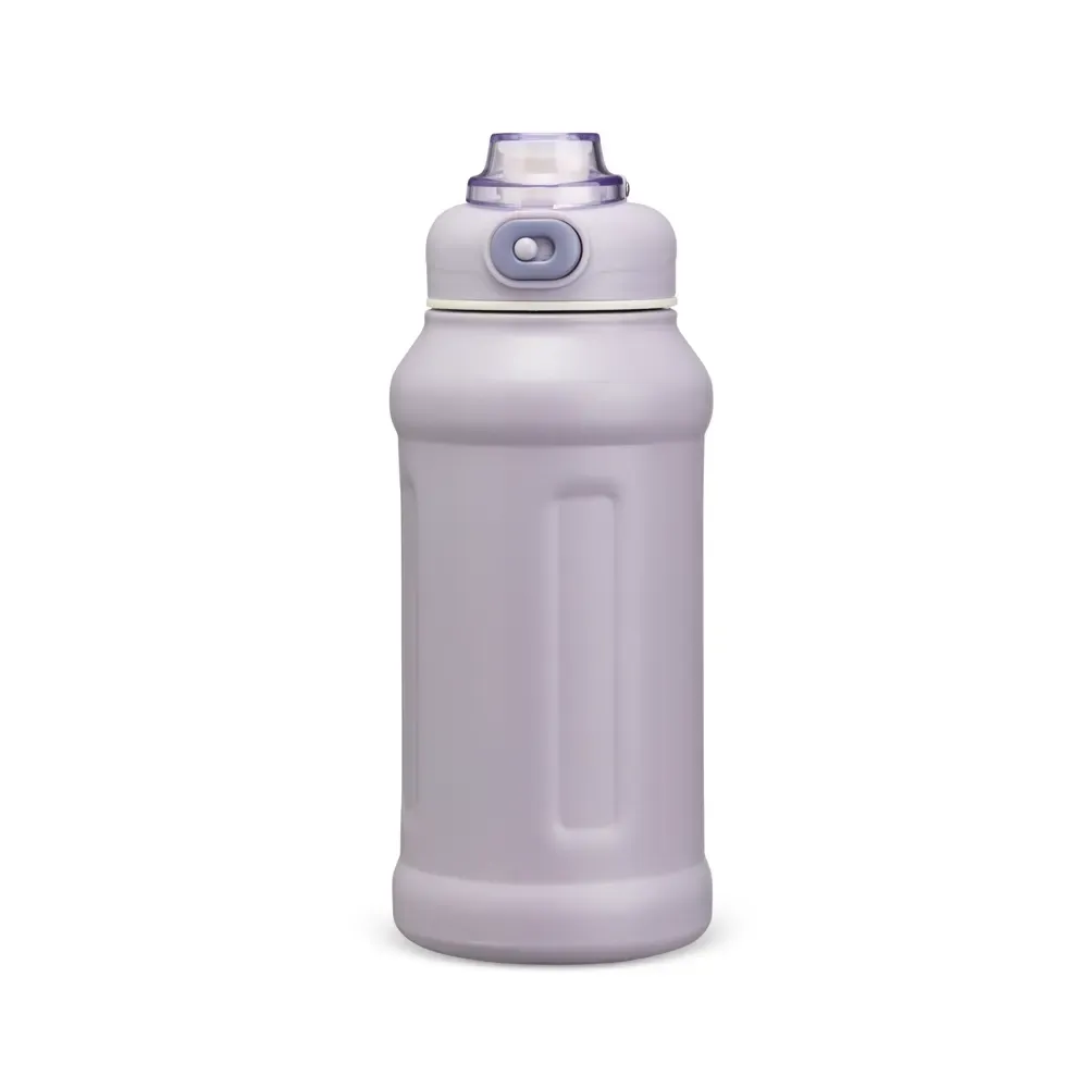 Garrafa Térmica Inox Esportiva 850ml com Canudo personalizada roxa