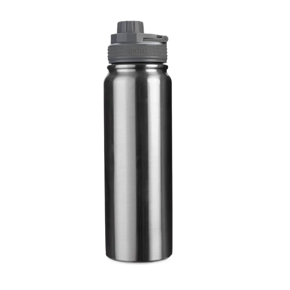Garrafa térmica inox 850ml faixa de silicone personalizada cor inox