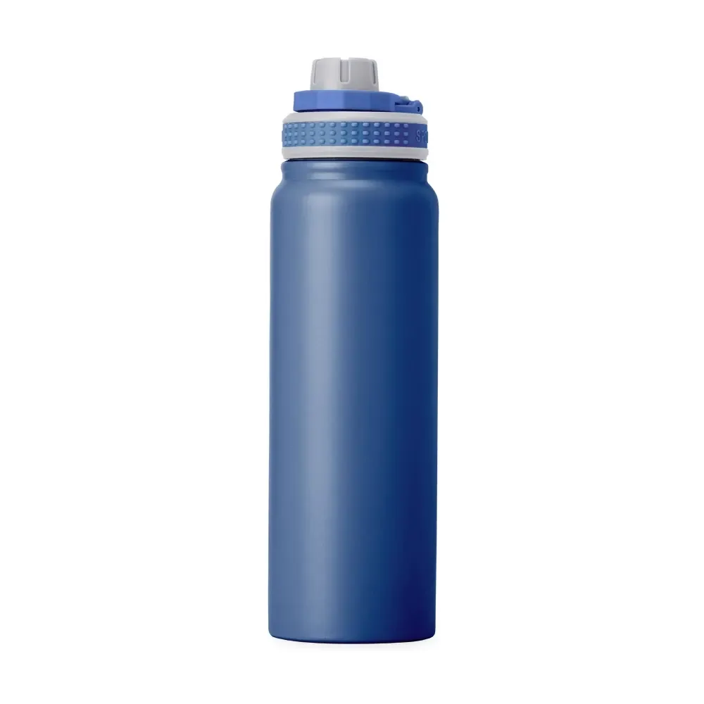 Garrafa térmica inox 850ml com infusor e alça personalizada azul