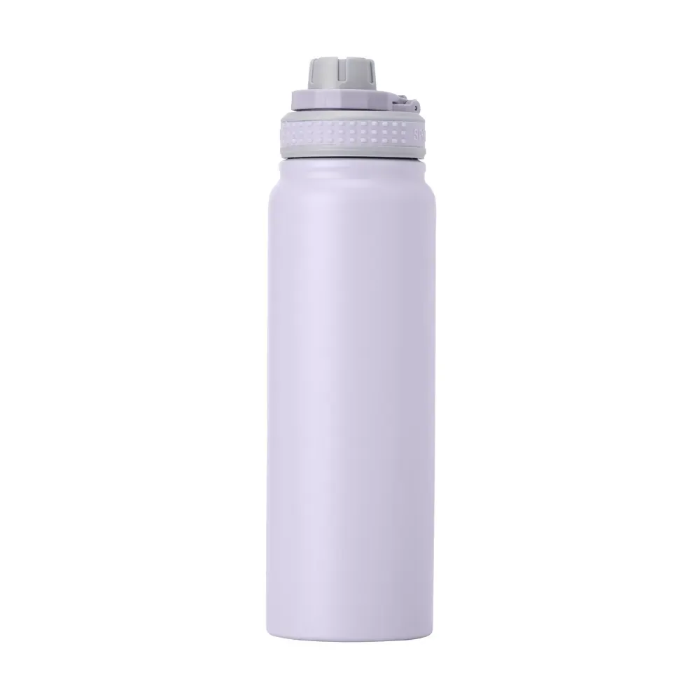 Garrafa térmica inox 850ml com infusor e alça personalizada lilás