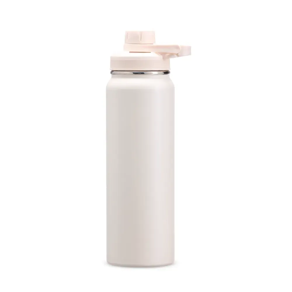 Garrafa Térmica Inox 850ml com Trava na Tampa personalizada branca