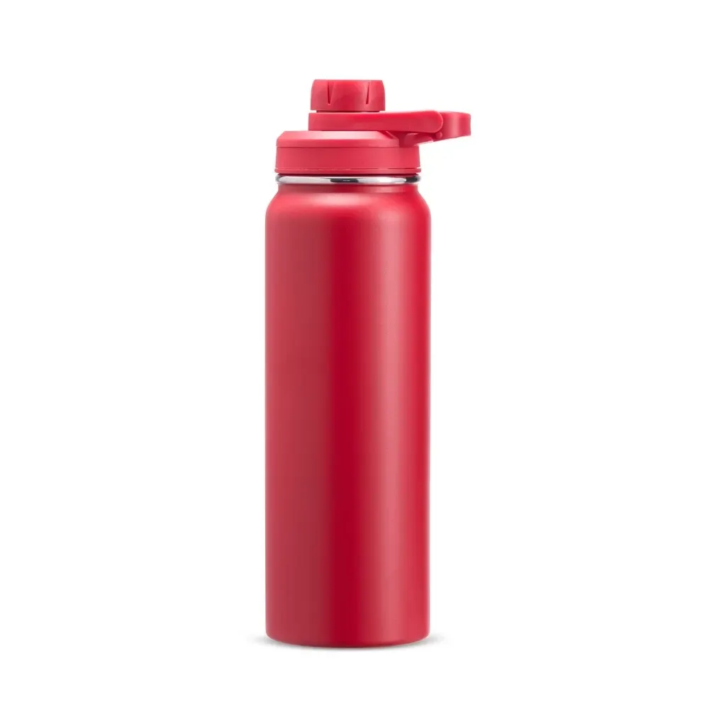 Garrafa Térmica Inox 850ml com Trava na Tampa personalizada vermelha