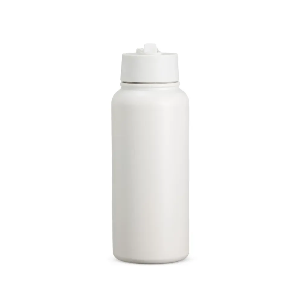 Garrafa Térmica Inox 900ml com Bico Flip personalizada branca
