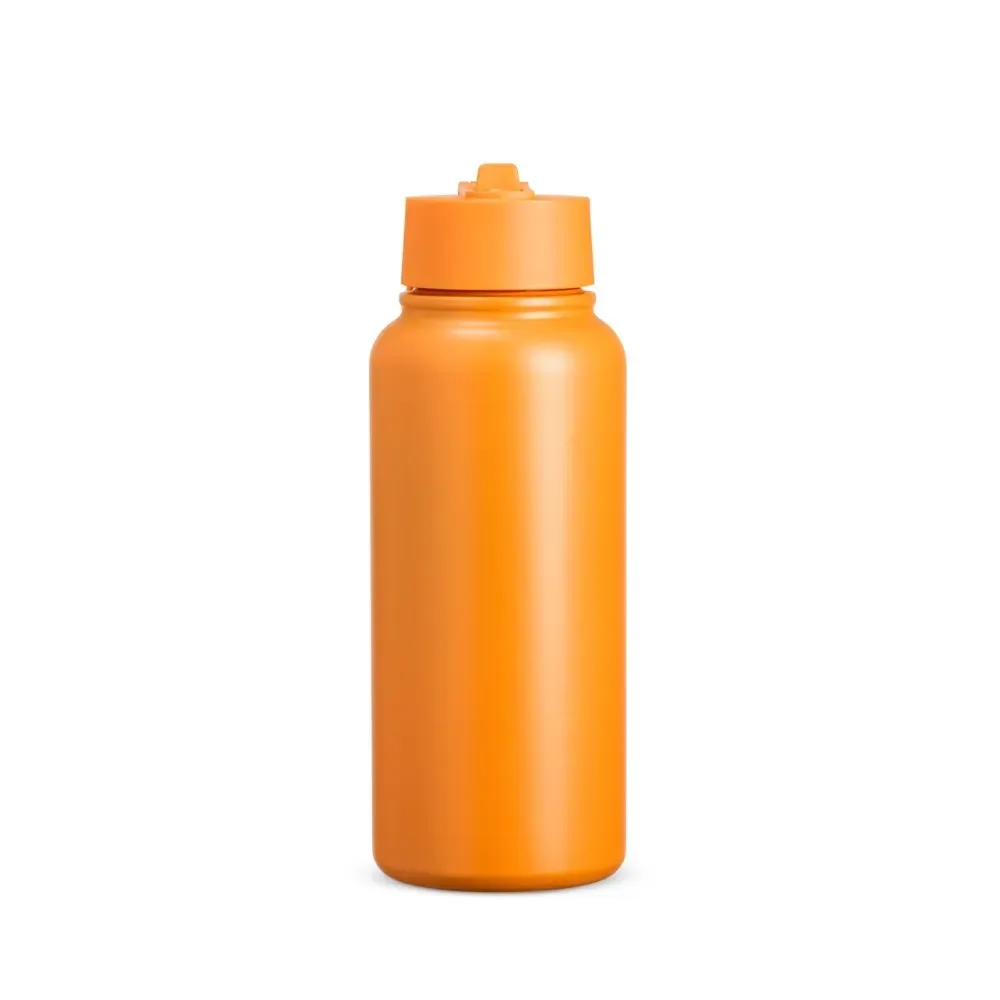 Garrafa Térmica Inox 900ml com Bico Flip personalizada laranja