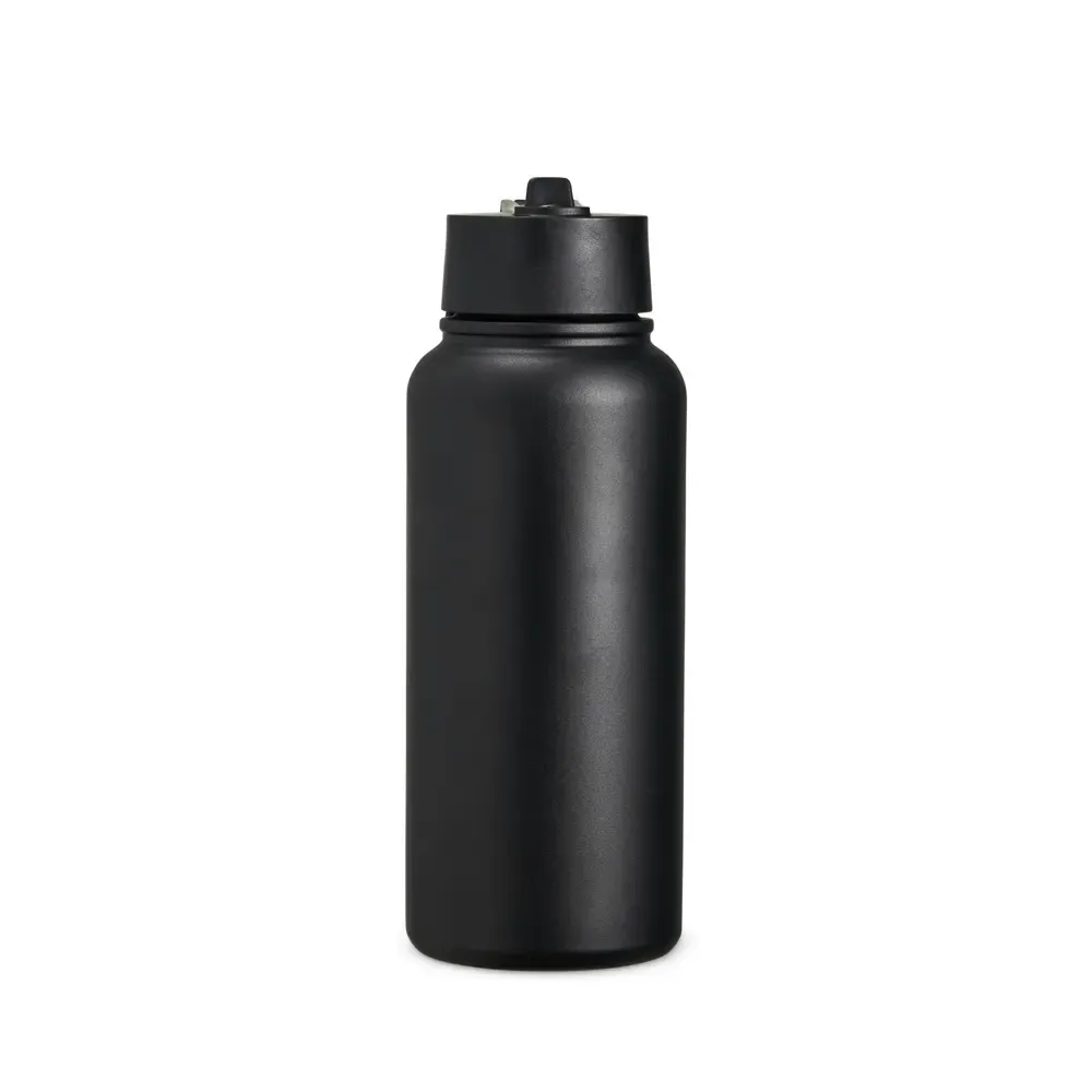 Garrafa Térmica Inox 900ml com Bico Flip personalizada preta