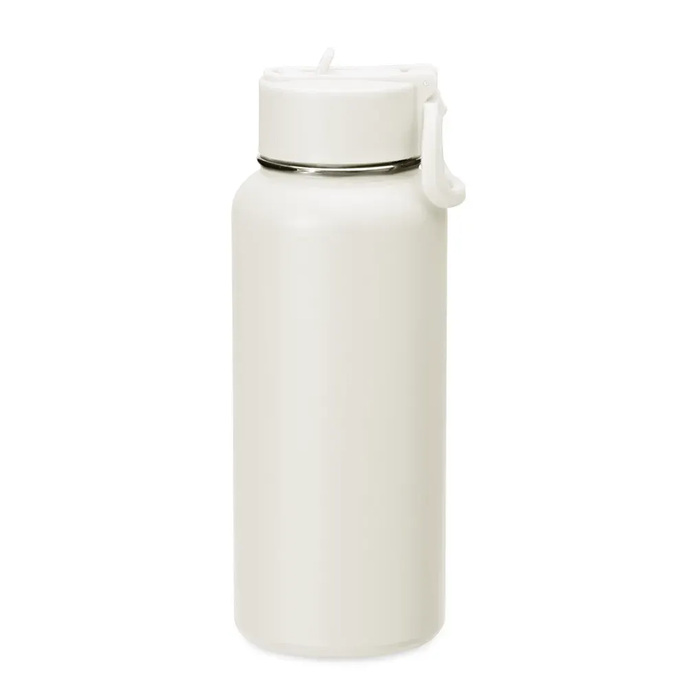 Garrafa Térmica Inox 900ml Pintura Eletrostática personalizada branca