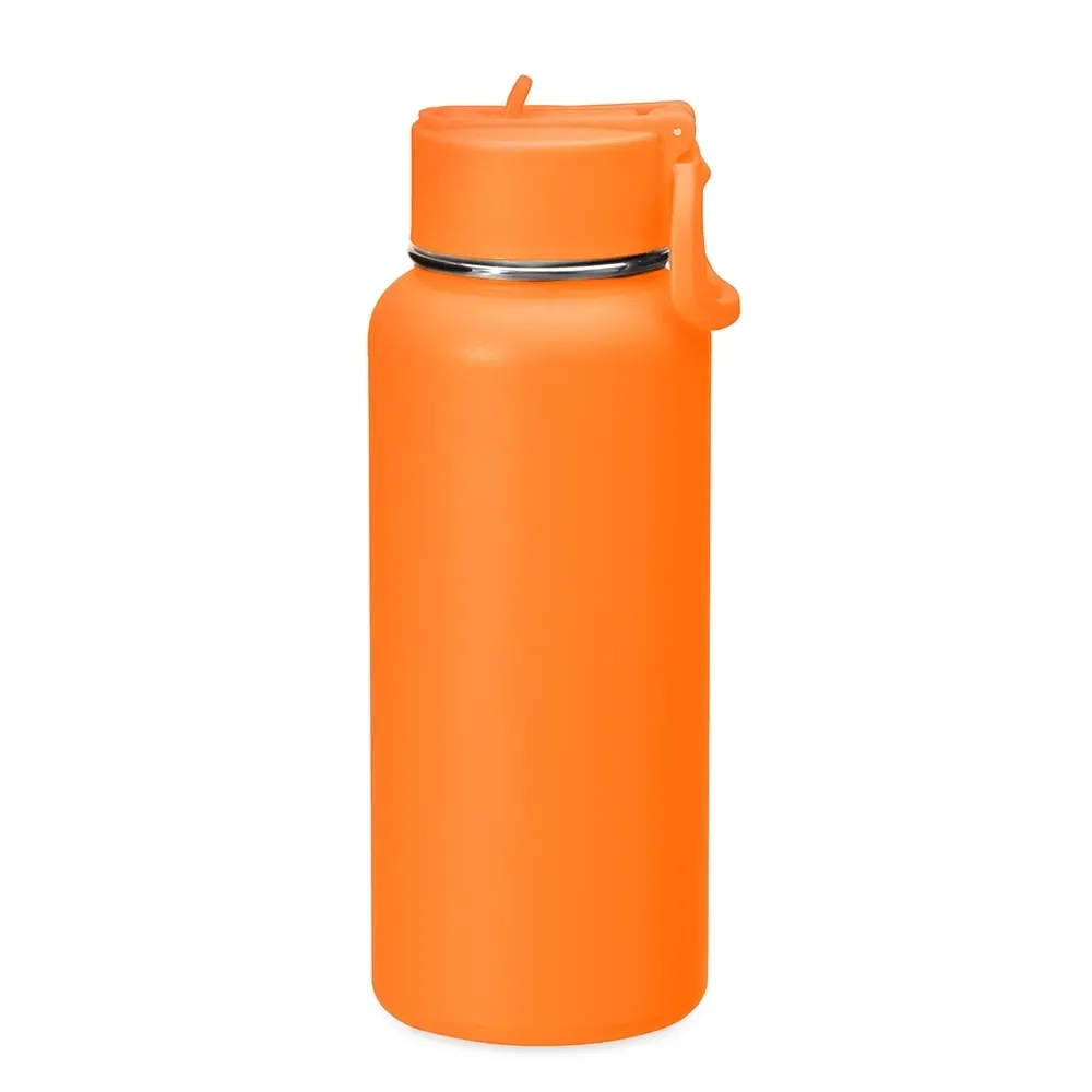 Garrafa Térmica Inox 900ml Pintura Eletrostática personalizada laranja