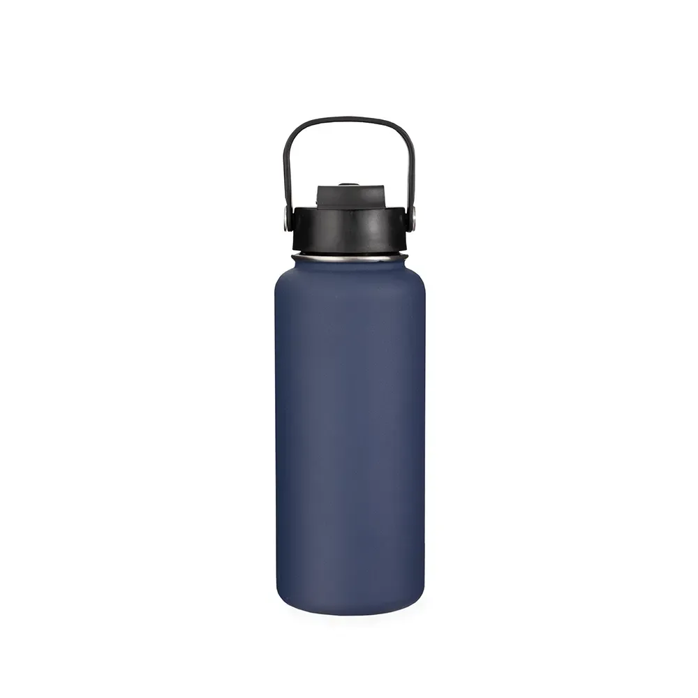 Garrafa Térmica Inox 950ml Bico Flip personalizada azul