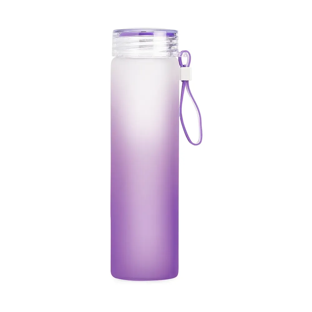 Garrafa de Vidro 450ml Bicolor personalizada roxa