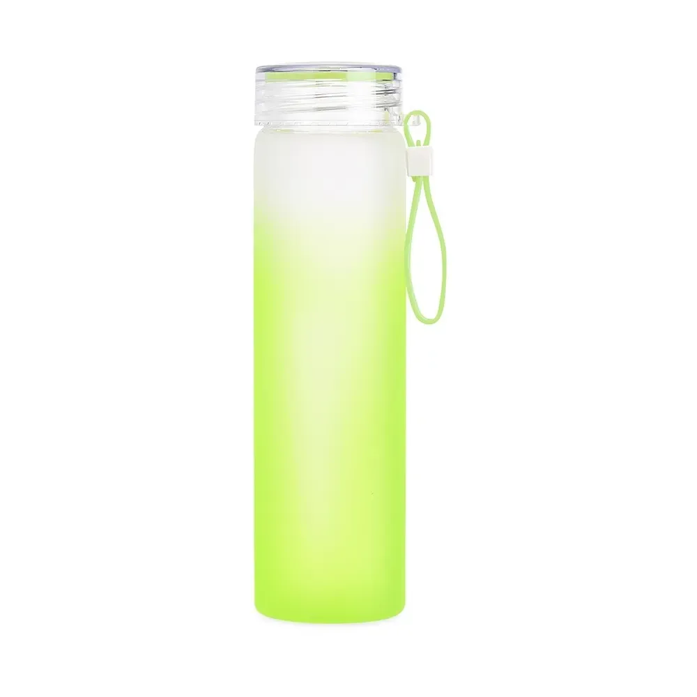 Garrafa de Vidro 450ml Bicolor personalizada verde