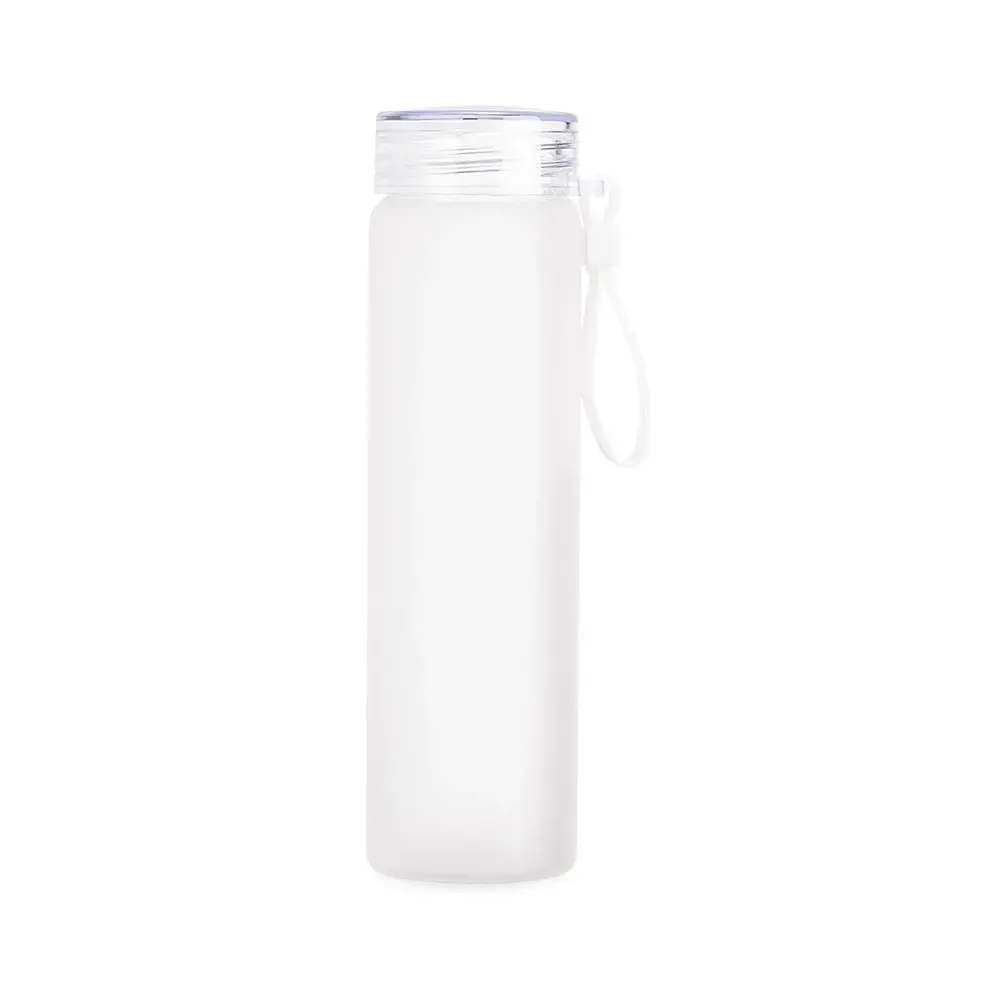 Garrafa de Vidro 470ml Bicolor personalizada branca