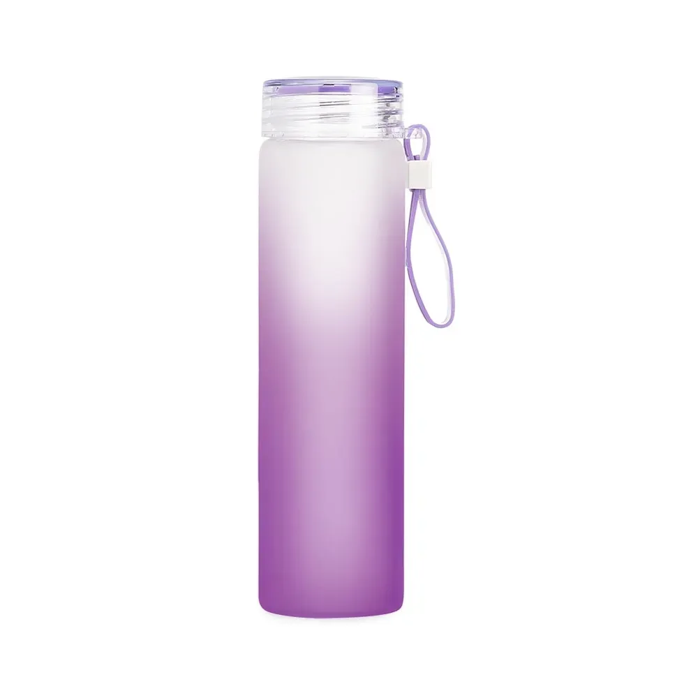 Garrafa de Vidro 470ml Bicolor personalizada roxa