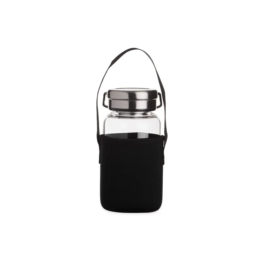 Garrafa de Vidro 650ml personalizada transparente com peneira infusora